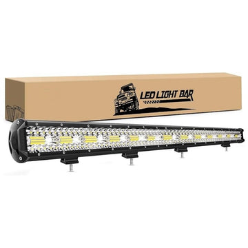 Egyenes Led autós projektor, 312 W, három soros árvízvédelem, Osram Led, munkalámpa vezetéshez, terepvilágítás teherautókhoz, pick-up, autó, terepjáró, ATV, UTV, csónak, 127 cm