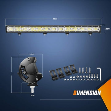 Bara LED Auto Dreaptă 106cm 260W Osram – Iluminare Off-Road Super Luminoasă cu 3 Rânduri, Rezistentă la Apă și Șocuri pentru SUV, Camioane, ATV și Bărci
