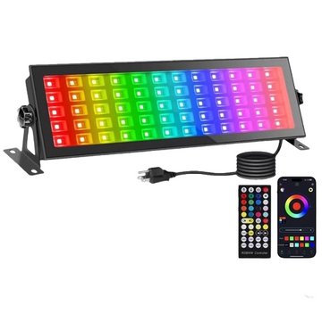 Интелигентен RGBCW LED проектор, Приложение, Вътрешен/Външен, Водоустойчив, Интернет управление на телефона, Дистанционно управление, Режим на програмиране на светлината, 120 W, Черен