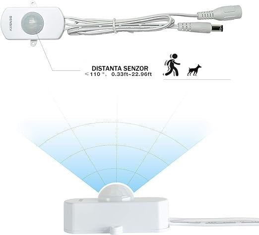 Senzor de Miscare si Comutator de Lumina, Temporizator, Comutator Automat in Infrarosu, Pornire Oprire Lumina in Aer Liber cu Mufa DC, 5V 12V 24V - Frize