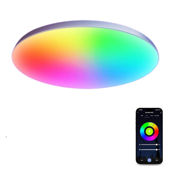 Aplica RGB+CCT cu Led Inteligent, 30W, Tuya, Control din Aplicatie, Autonomie 50000 de ore, Lumina Calda si Rece, Control Vocal, Sincronizare Muzicala, WiFi 2.4 GHz, 32cm, Alb - Frize