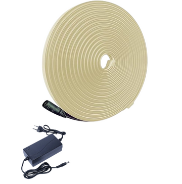 Neoncsík meleg fehér LED-del, beltéri/kültéri, vízálló, adapterrel, 5M