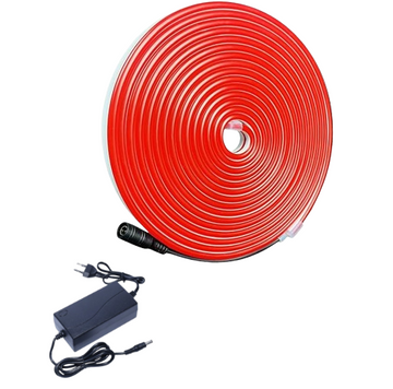 Neoncsík piros LED-del, beltéri/kültéri, vízálló, adapterrel, 5M