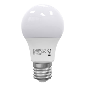 Led крушка E27, глобус модел A60, 5W=45W, 2700K, топла светлина, A60, работни часове 15 000