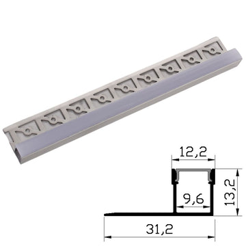 Profil Aluminiu pentru Rigips 2m perete terminal 31.2x13.2mm