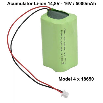 Li-Ion akkumulátor 14,8V-16V / 5000mAh - Modell 4 x 18650