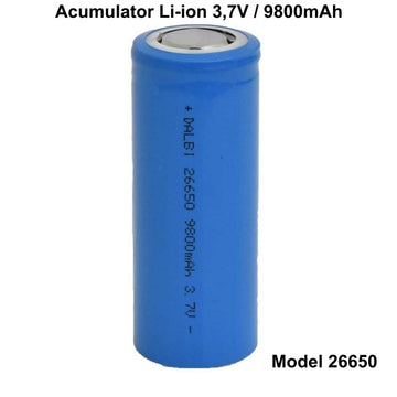 Тип батерия 26650 Li-Ion 3.7V / 9800mAh - синя