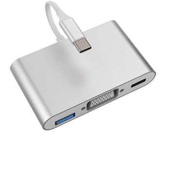Adaptor Video USB Tip-C la VGA și USB 3.0 – Conector pentru Laptopuri și Dispozitive Mobile, Transmisie Video HD și Transfer Rapid de Date