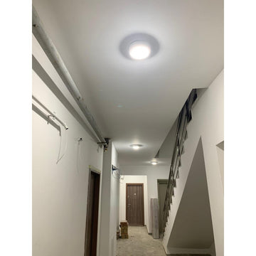 Aplica LED cu Senzor de Mișcare 360° Ø171mm, 15W (Echivalent 100W) – Iluminat Exterior IP65, 1200Lm, Rezistent la Apă pentru Spații Exterioare