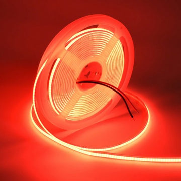 Bandă LED COB 24V 8mm cu 320 LED-uri/ml, 11W/ml, Roșie, IP20 – Rola de 5m pentru Iluminat Interior și Decorare