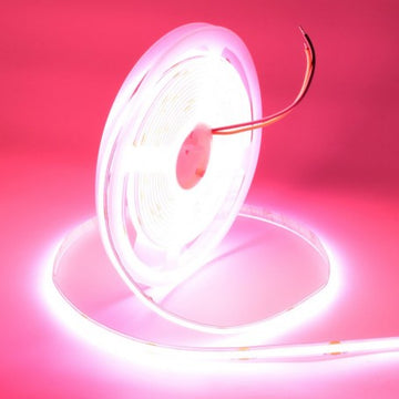 Banda LED COB 24V Roz 8mm cu 320 LED-uri/ml, 11W/ml – Rola de 5m pentru Iluminat Interior și Decorare Spații Interioare IP20