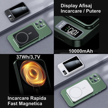 Külső akkumulátor 22,5 W Fast Wireless / Power-Bank 10000 mAh