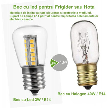 Bec LED E14 3W pentru Frigider – Iluminare Eficientă și Economisire a Energiei