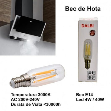 Bec LED E14 4W pentru Hotă – Iluminare Eficientă și Economică pentru Bucătărie