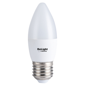 Led Candle Bulb E27, modell C37, 6W=50W, 2700K, meleg fény