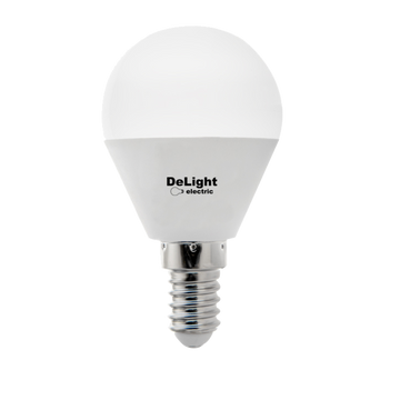 Bec Led Sferic E14, model G45, 6W=50W, 2700K, lumina calda