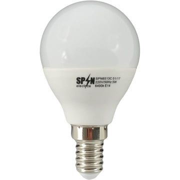 Сферична LED крушка E14, глобус модел G45, 7W=60W, 6400K, студена светлина