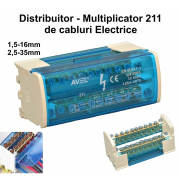Електроразпределителен блок 211 - 125A / 500V 1.5-25mm / 2.5-35mm