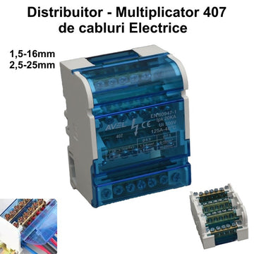 Електроразпределителен блок 407 - 125A / 500V 1.5-16mm / 2.5-25mm
