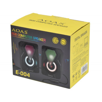 Boxe pentru Calculator E-004 cu LED-uri RGB și Conectare USB – Sistem Audio Compact pentru Birou și Gaming