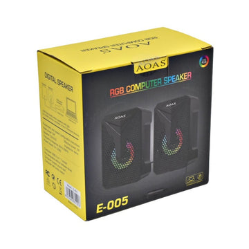 Boxe pentru Calculator E-005 cu LED-uri RGB și Conectare USB – Sistem Audio Compact pentru Gaming și Birou