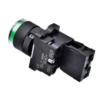 Buton Push cu Cauciuc 22mm Verde, EB2 - Frize