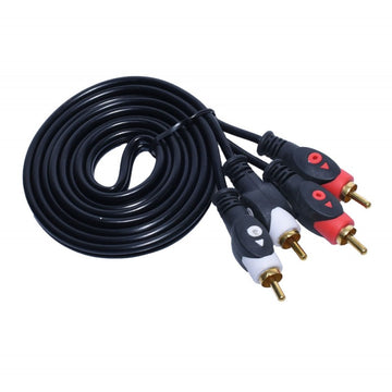 Cablu 2RCA Tata-2RCA Tata, Roșu/Negru 1,5m Q - Frize
