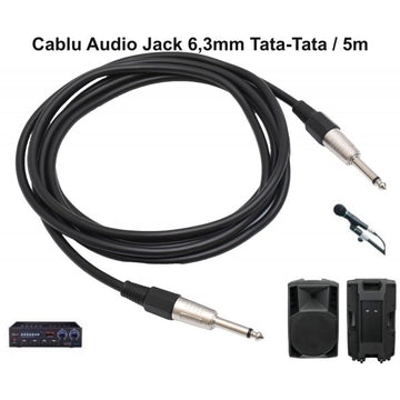 Jack audio kabel 6,3mm samec-samec/5m
