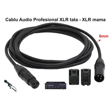 Audiokábel XLR Apa-XLR Aljzat Prof - 6mm / 10m