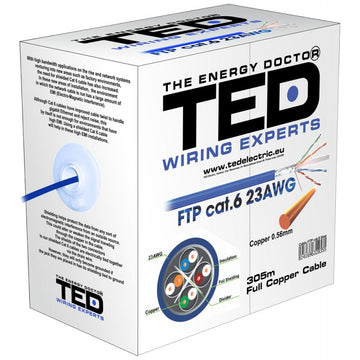 Cablu FTP Cat 6 Cupru Integral 8 Fire Ted, 305m/Rol - Frize