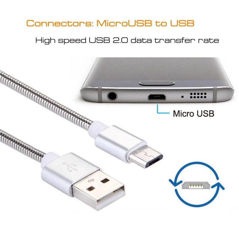 Cablu USB - Micro  Metalic, Lungime 100 cm/D8-55 - Frize