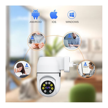 Camera de Supraveghere PTZ 360˚ la Priză cu WiFi și Control APP V380 – Monitorizare Securitate pentru Casă și Birou