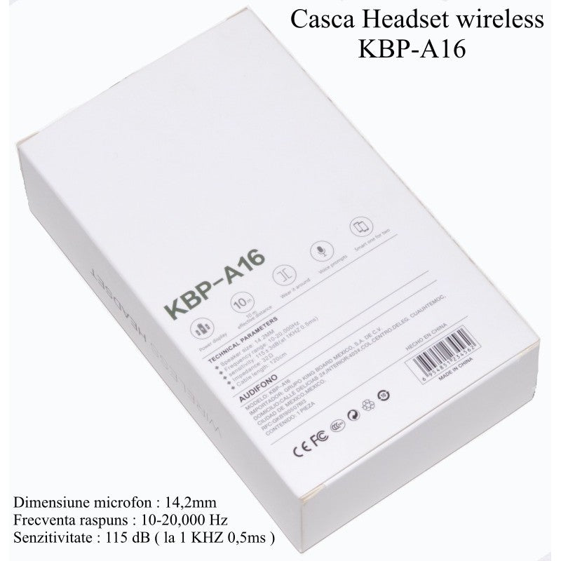 Casca Headset Wireless Bluetooth - KBP-A16 - Frize