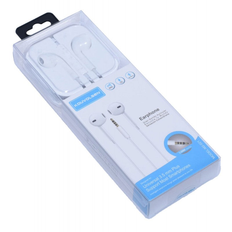 Casti Audio Dop cu Microfon M2 / Alb - Frize