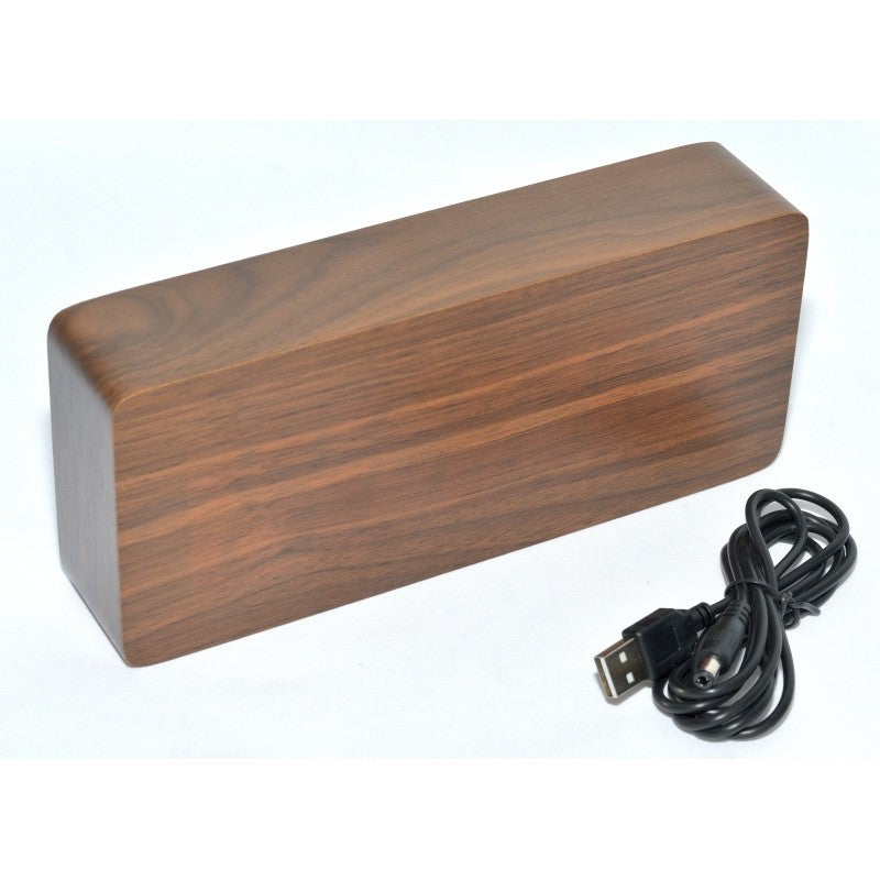 Ceas 1292 Mare, Lemn Maro-Led Rosu 21X9X4,8cm - Frize