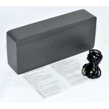 Ceas 1292 Mare, Lemn Negru-Led Rosu 21x9x4,8cm - Frize