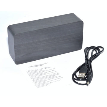 Ceas 1299 Lemn Negru si Led Rosu, 15x7x4cm - Frize