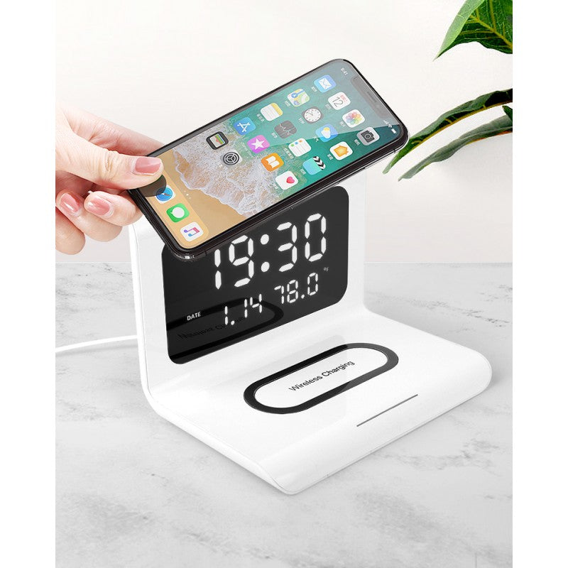 Ceas Alb cu Incarcare Wireless - Frize