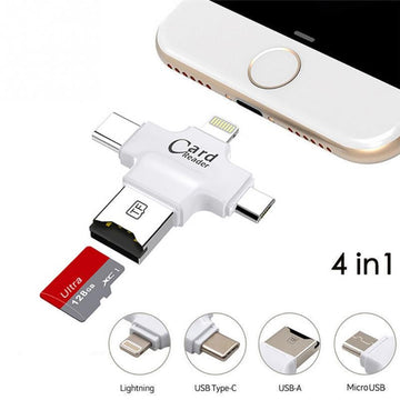 Cititor card 4-1 , Iphone /Android ,usb C , micro sd card , micro usb,otg - Frize