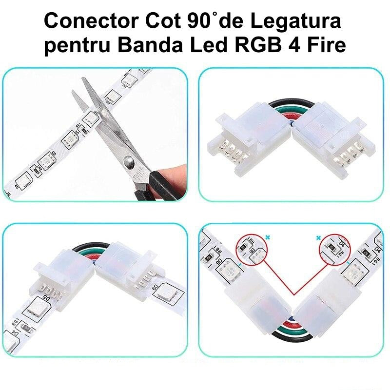 Conector Cot 90˚ Banda RGB 4 Fire - Frize