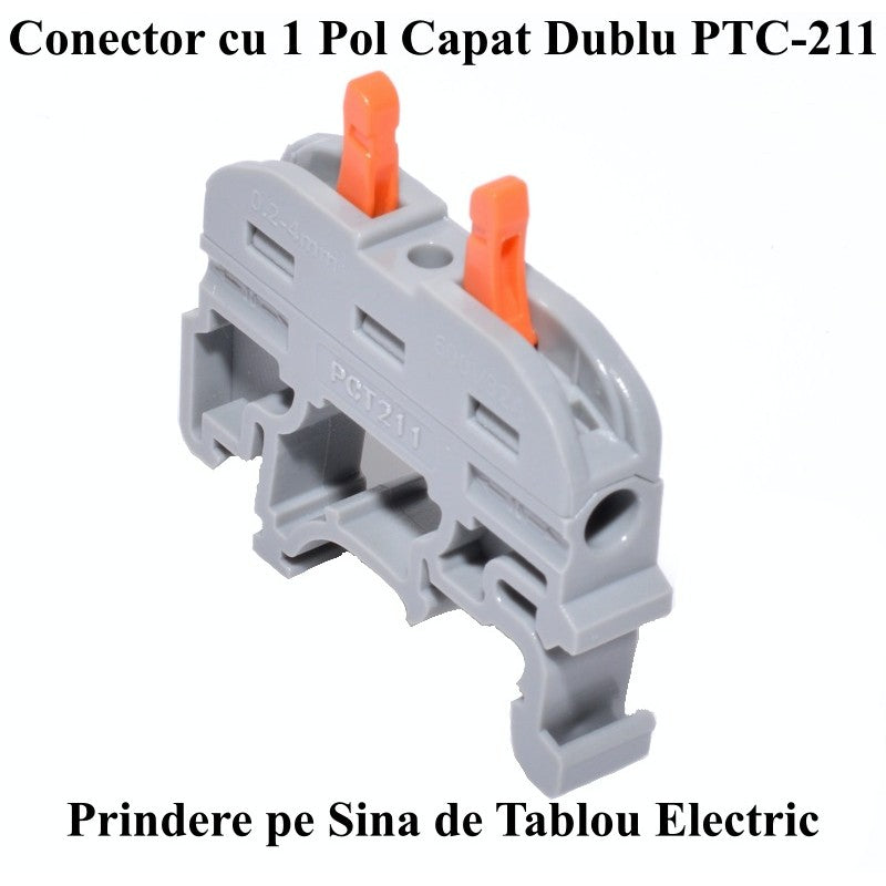 Conector de Șina 1 Pol Cap Dublu PCT-211 - Frize