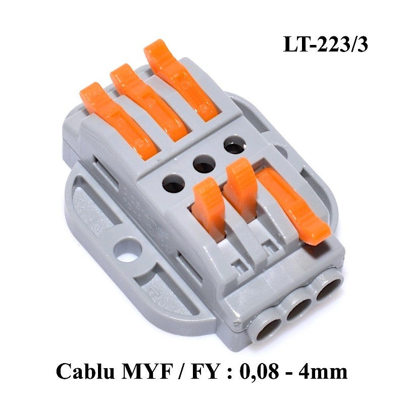 Conector Doza 3-3 pentru Cablu, LT-223/3 - Frize