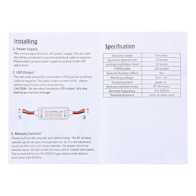 Controler Banda Led Monocolor, RF Wireless 11Taste - Frize
