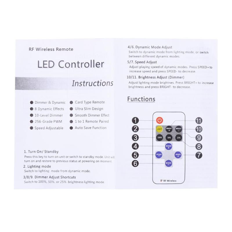 Controler Banda Led Monocolor, RF Wireless 11Taste - Frize