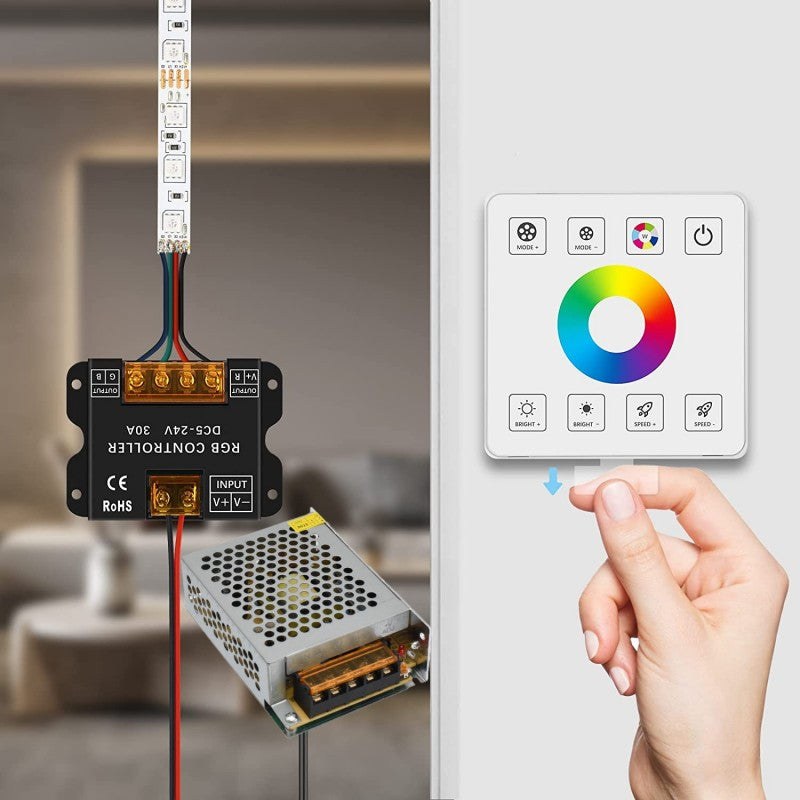 Controler Led RGB + Touch Panel 5V-24V - 30A - Frize