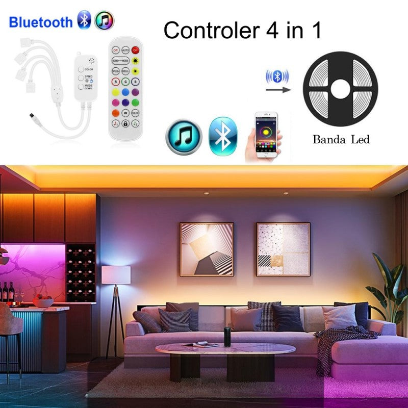 Controler RGB 4-1 cu Bluetooth si Telecomanda - Frize