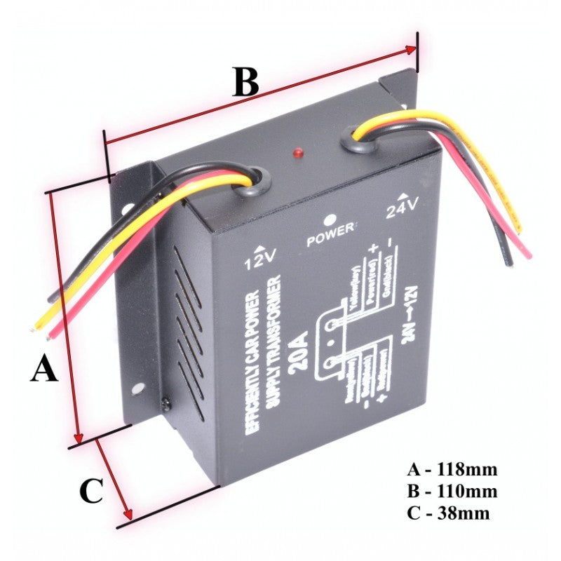 Convertor Auto de Tensiune 24V-12V DC/20A - Frize