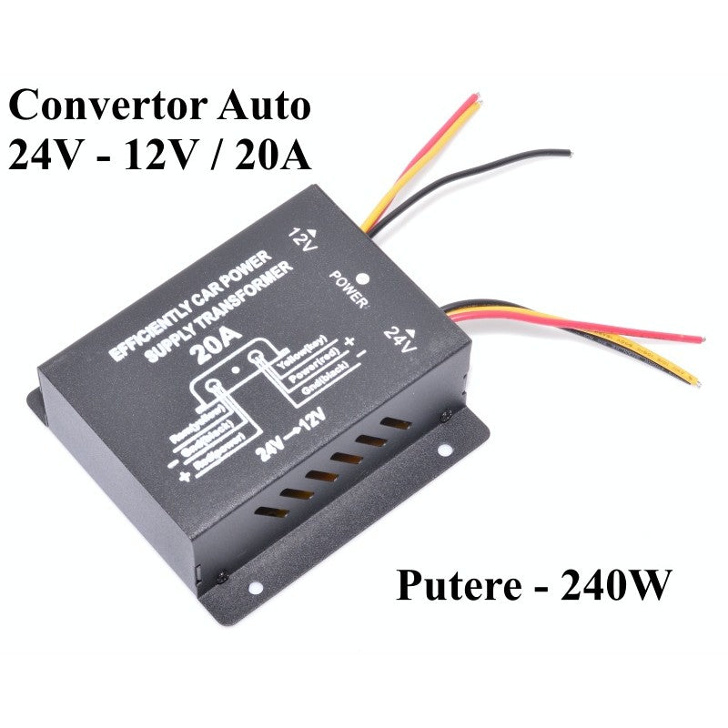 Convertor Auto de Tensiune 24V-12V DC/20A - Frize