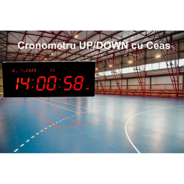 Cronometru Digital cu Ceas JH-130 – Afișaj LED Roșu și Telecomandă pentru Sport, Birou sau Evenimente