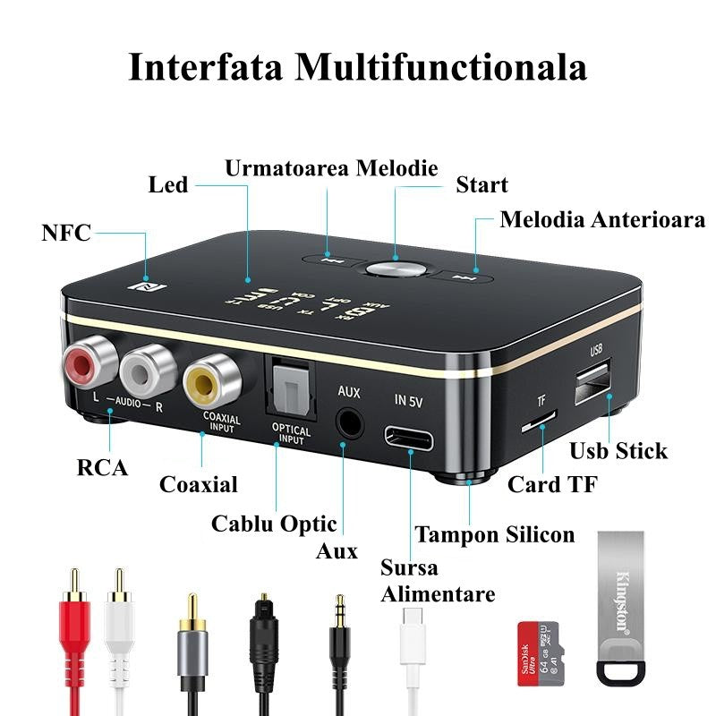 Digital Audio NFC M8 Bluetooth 5.0 Inteligent RX/TX - Frize